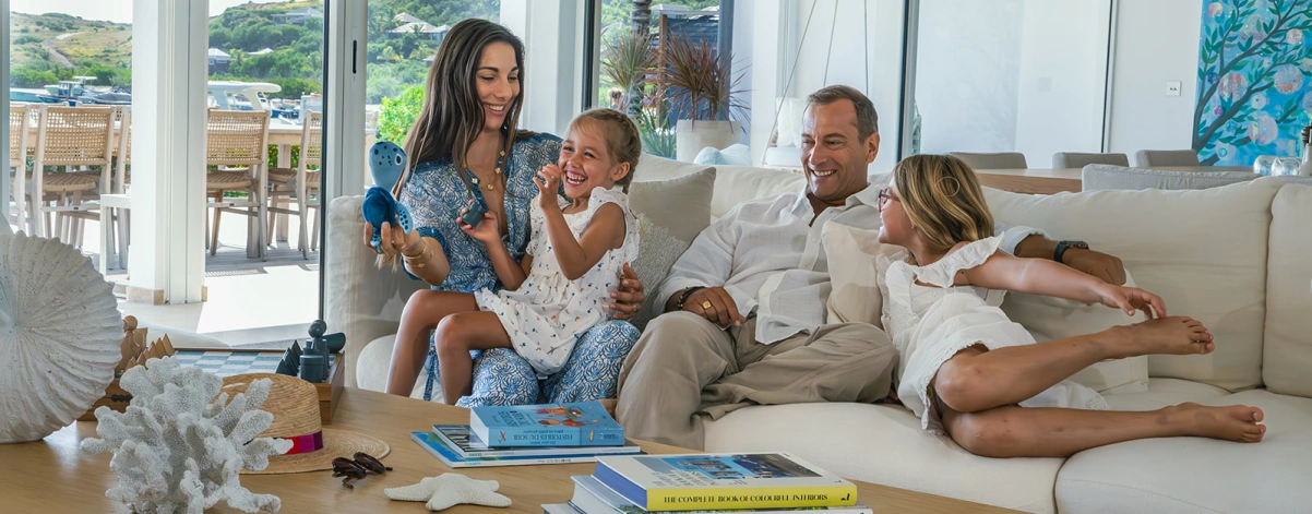 Family enjoying time together at Villa Aqua & Bleu